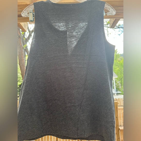 J. Crew Sequined Embellished Charcoal Sleeveless Henley Tank Top Blouse … - Picture 8 of 15